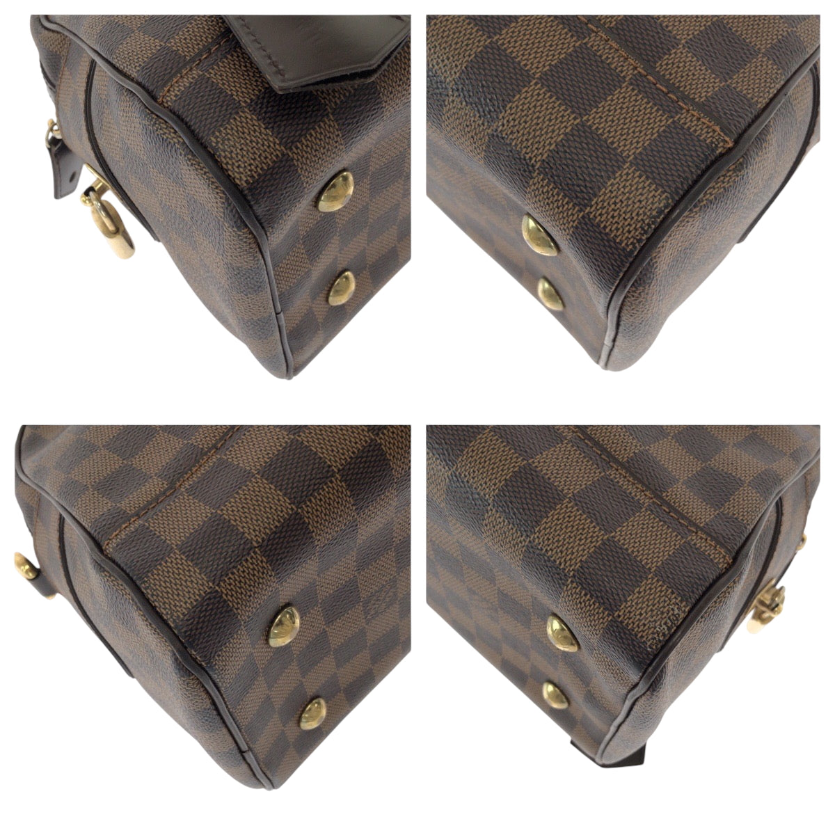 15616
LOUIS VUITTON ルイヴィトン ダミエ エベヌ ドゥオモ ブラウンゴールド金具 PVC N60008 ボストンバッグ ハンドバッグ  レディース