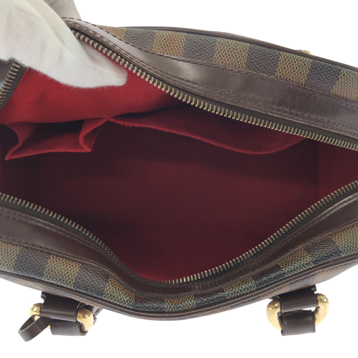 15616
LOUIS VUITTON ルイヴィトン ダミエ エベヌ ドゥオモ ブラウンゴールド金具 PVC N60008 ボストンバッグ ハンドバッグ  レディース