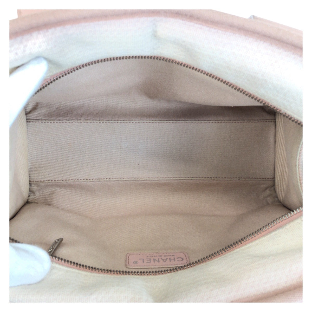 15618
CHANEL シャネル ドーヴィル ココマーク ピンク シルバー金具 キャンバス / レザー ショルダーバッグ ハンドバッグ  レディース