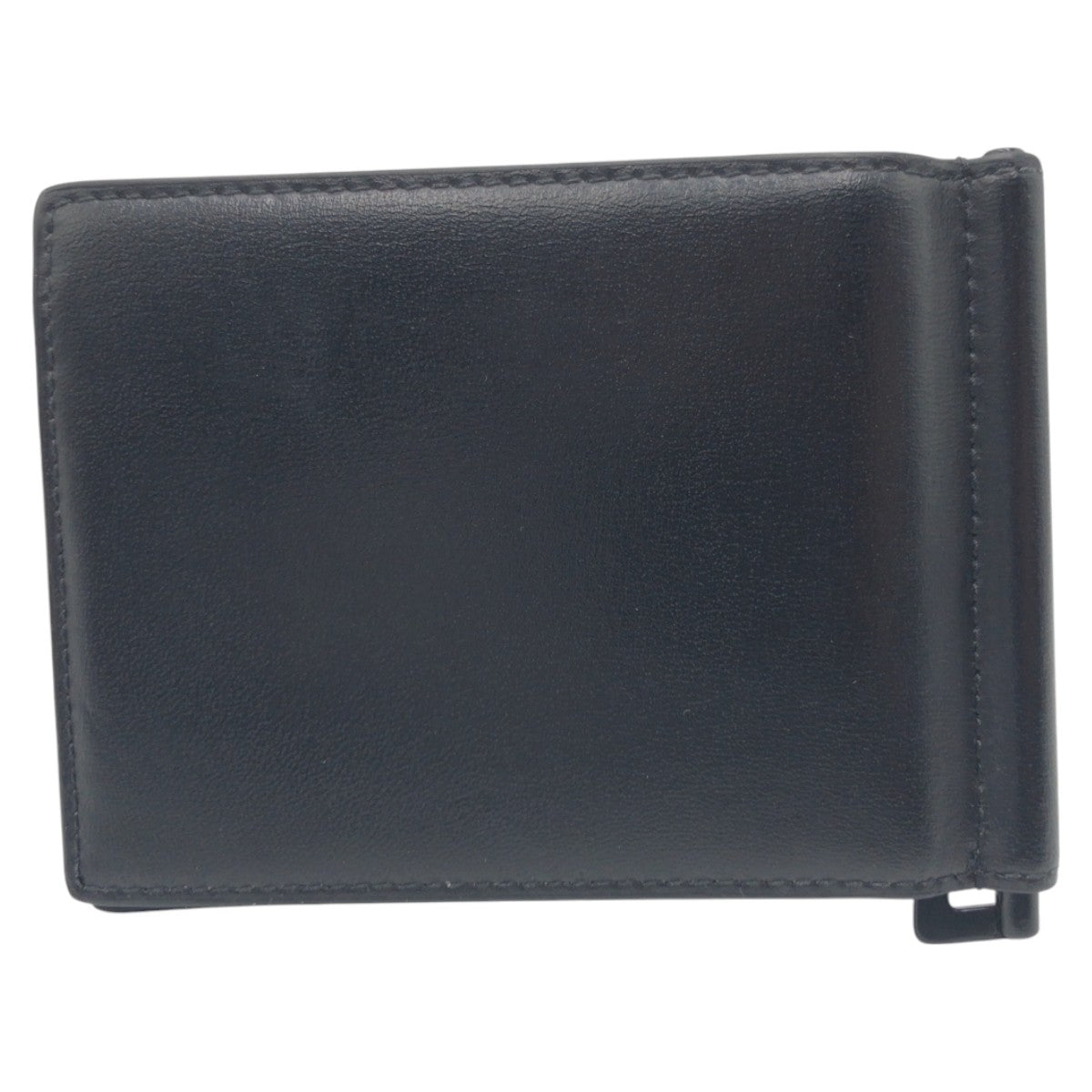 15621
 YVES SAINT LAURENT Black Leather Bi-fold Wallet, Folding Wallet, Billfold, Money Clip, Compact Wallet, Men's