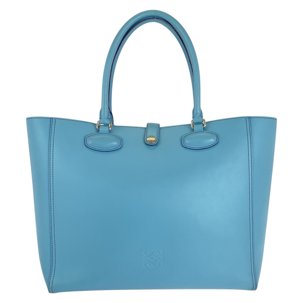 15623
LOEWE ロエベ アナグラム レオ ライトブルー パープル シルバー金具 レザー トートバッグ ショルダーバッグ  レディース