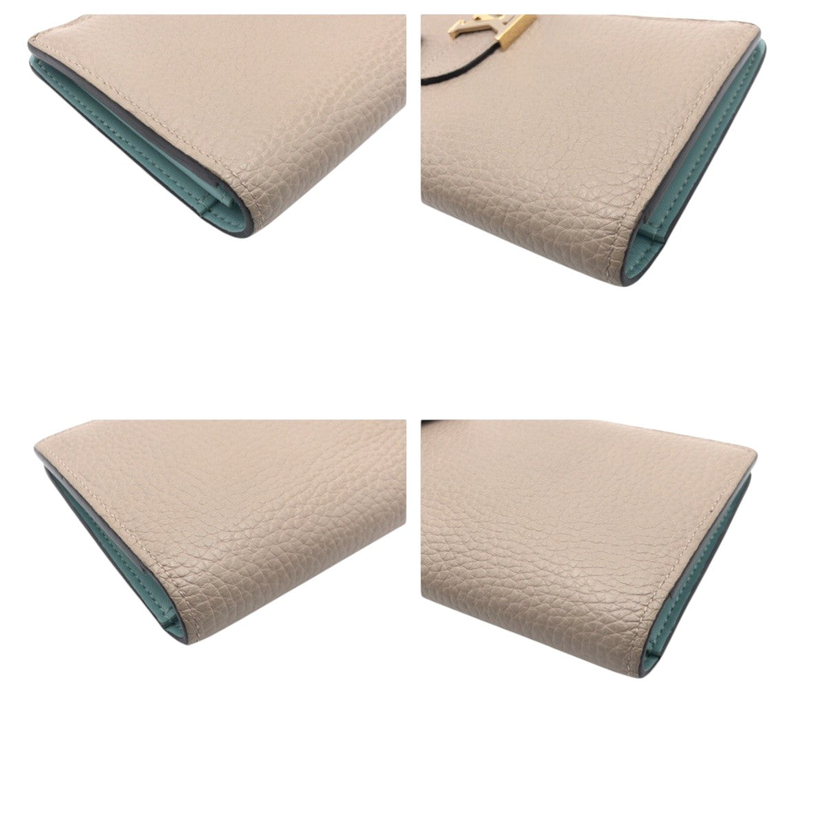 15633
 LOUIS VUITTON LV Vertical Beige Gale Leather M81367 Long Wallet Unisex Women's