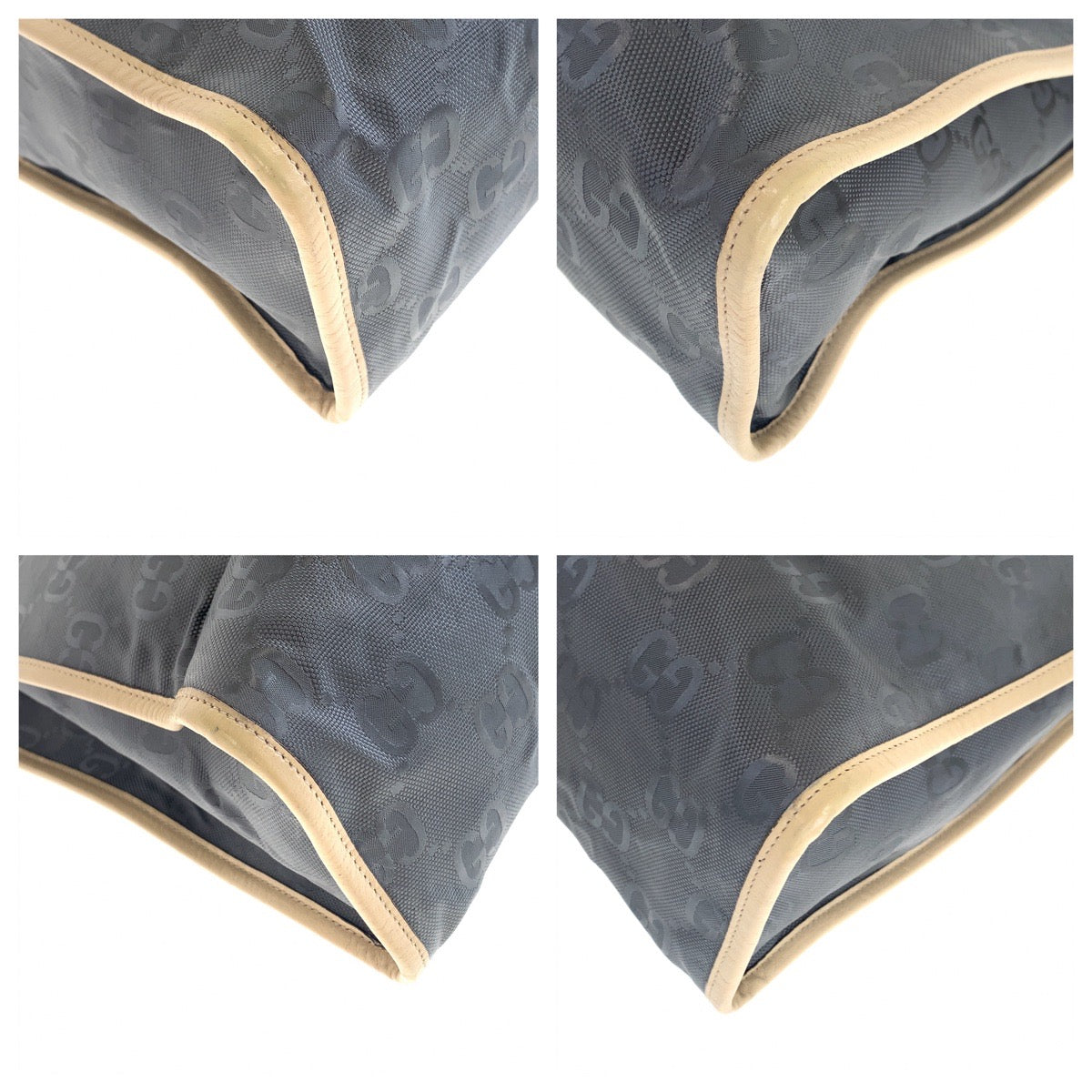 15635
 GUCCI Off the Grid Gray Beige Silver Hardware Nylon 630355 Tote Bag Shoulder Bag 2way Women's