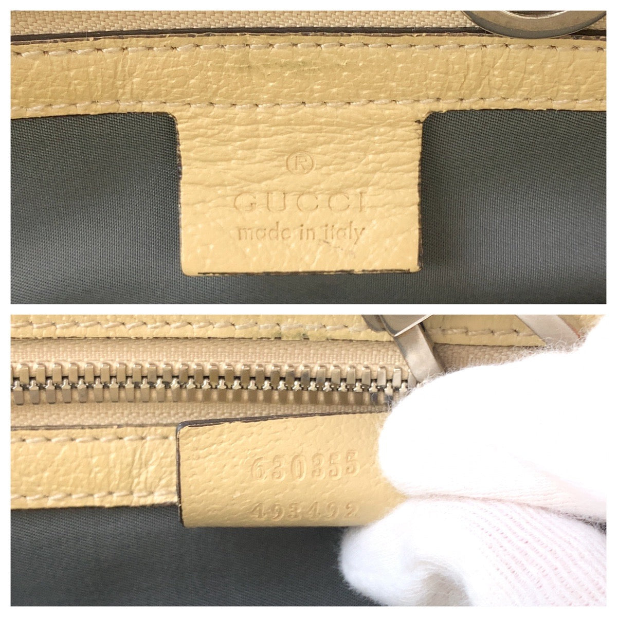 15635
 GUCCI Off the Grid Gray Beige Silver Hardware Nylon 630355 Tote Bag Shoulder Bag 2way Women's