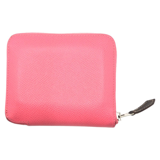 15638
 HERMES Azap Silk In Compact Pink Epsom Bi-fold Wallet Compact Wallet C Stamp Ladies