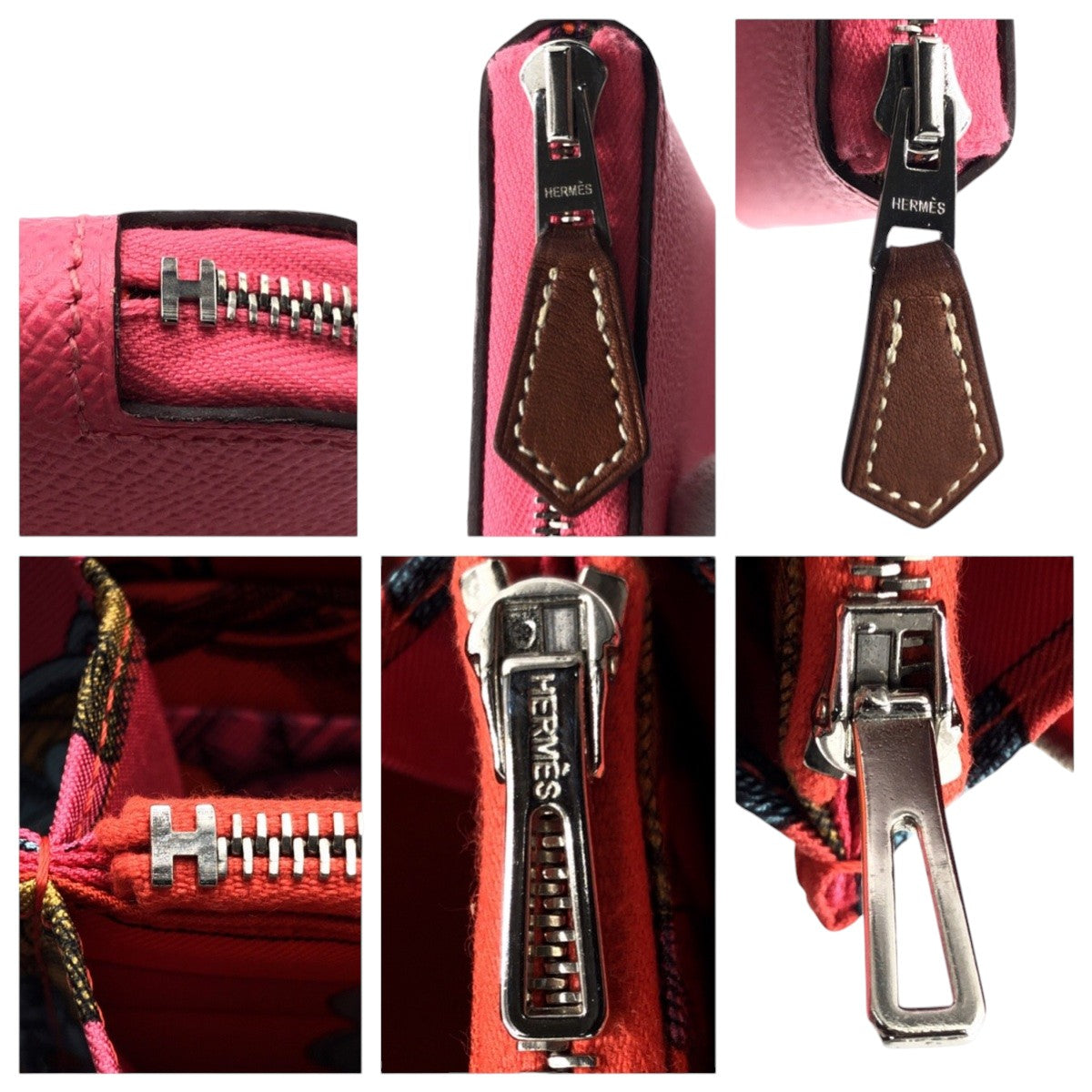 15639
HERMES エルメス アザップロング シルクインクラシック ピンク ローズアザレ シルバー金具 ヴォーエプソン 長財布 ラウンドファスナー T刻印  レディース A62