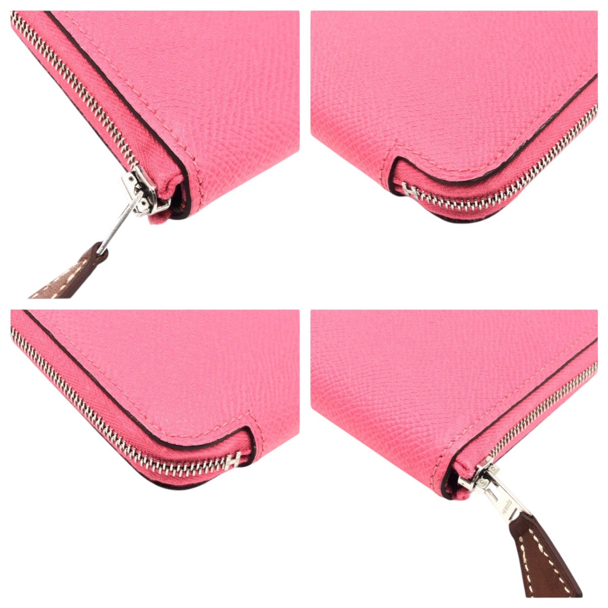 15639
HERMES エルメス アザップロング シルクインクラシック ピンク ローズアザレ シルバー金具 ヴォーエプソン 長財布 ラウンドファスナー T刻印  レディース A62