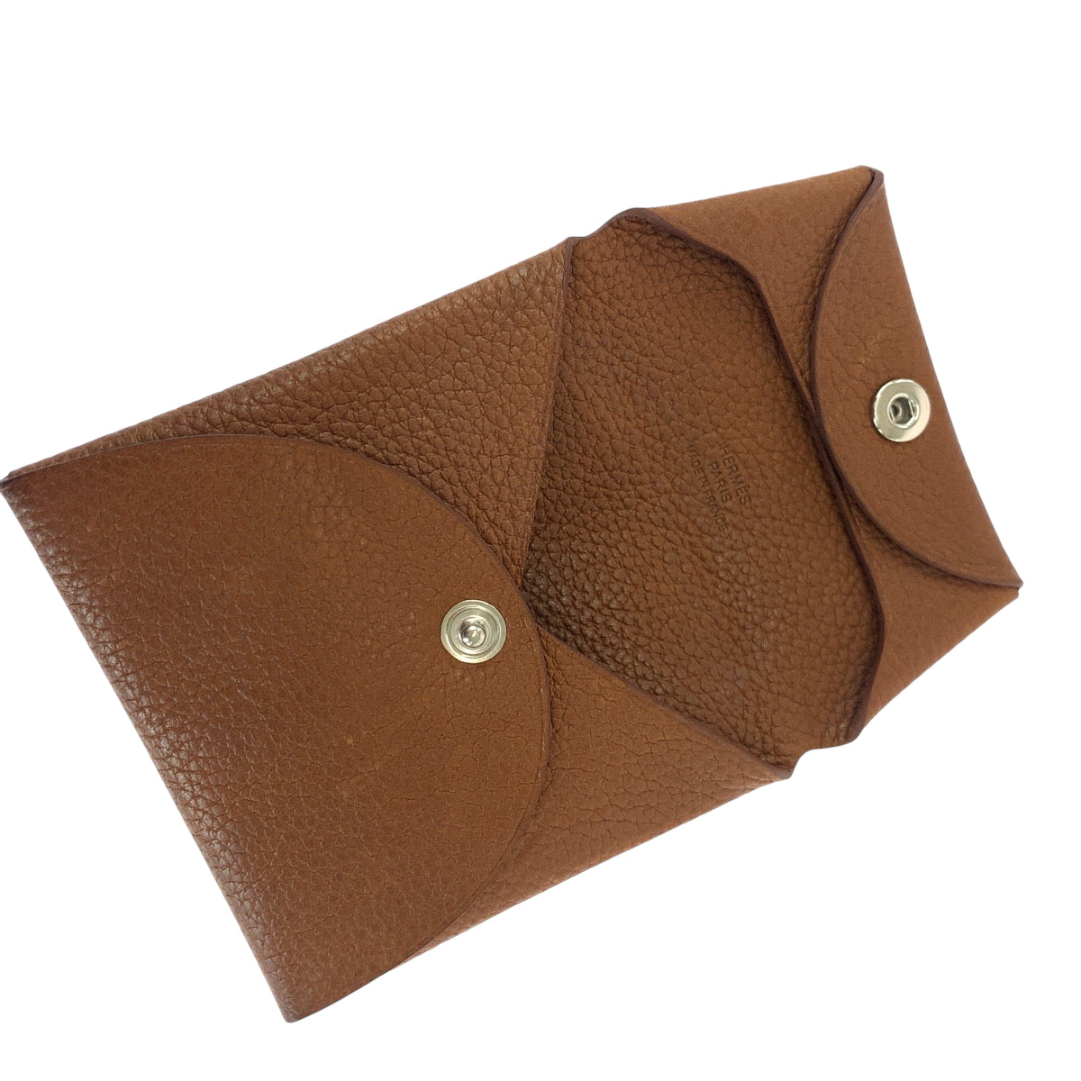 15641
HERMES エルメス バスティア 男女兼用 フォーヴ ブラウン シルバー金具 バレニア コインケース コンパクトウォレット B刻印  レディース