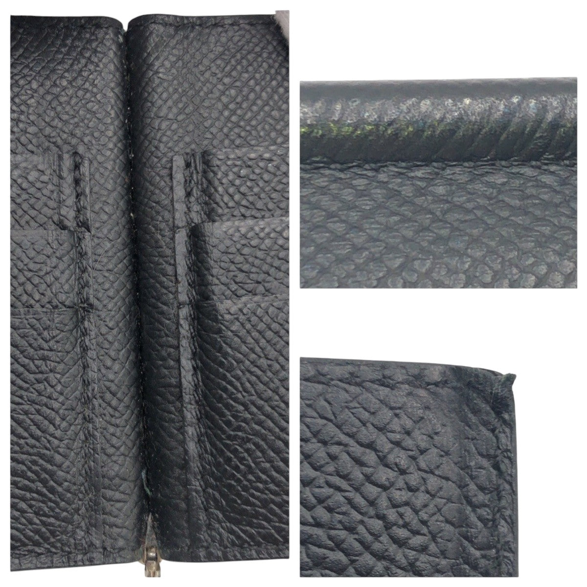 15642
HERMES エルメス ブラック ヴォーエプソン 折財布 札入れ マネークリップ B刻印  メンズ