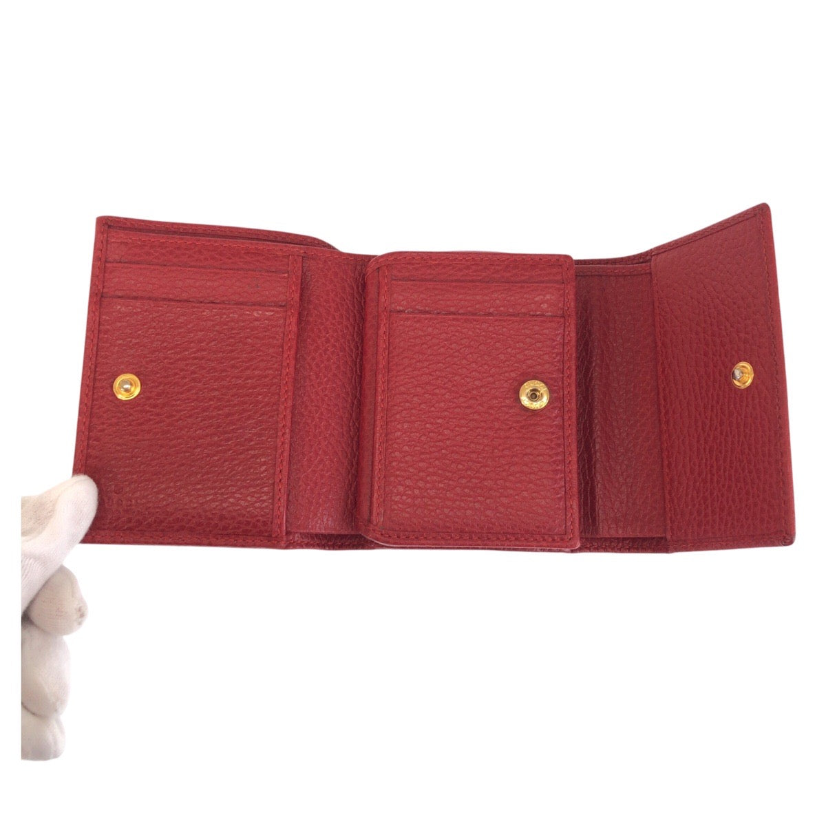 15645
GUCCI グッチ GGマーモント レッド ゴールド金具 レザー 546584 折財布 コンパクトウォレット  レディース