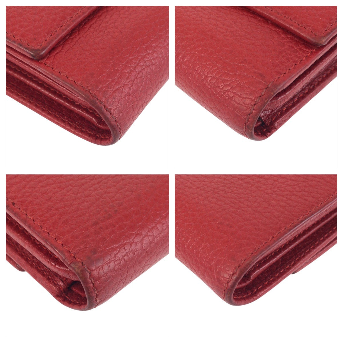 15645
GUCCI グッチ GGマーモント レッド ゴールド金具 レザー 546584 折財布 コンパクトウォレット  レディース
