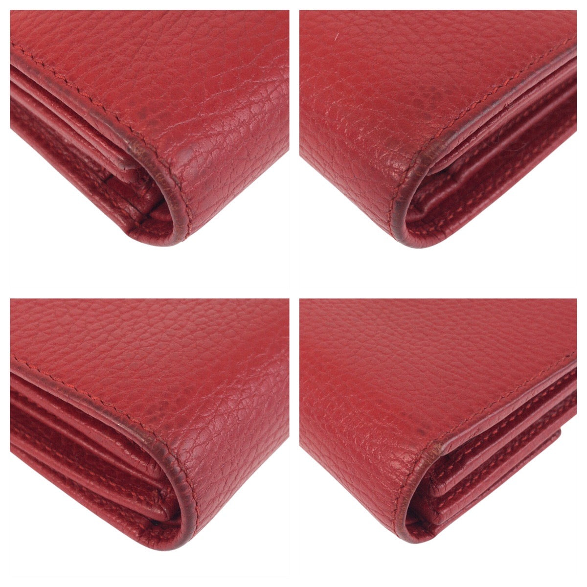 15645
GUCCI グッチ GGマーモント レッド ゴールド金具 レザー 546584 折財布 コンパクトウォレット  レディース