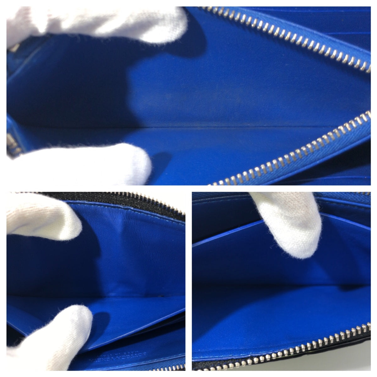 15649
BOTTEGAVENETA ボッテガヴェネタ マキシイントレチャート ブラック 黒 ブルー レザー 長財布 ロングウォレット  メンズ