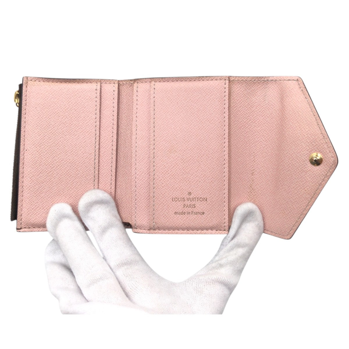 15652
LOUIS VUITTON ルイヴィトン モノグラム ポルトフォイユ ゾエ ブラウン ピンク ローズバレローヌ PVC M62933 三つ折り財布 折り財布 コンパクトウォレット  レディース