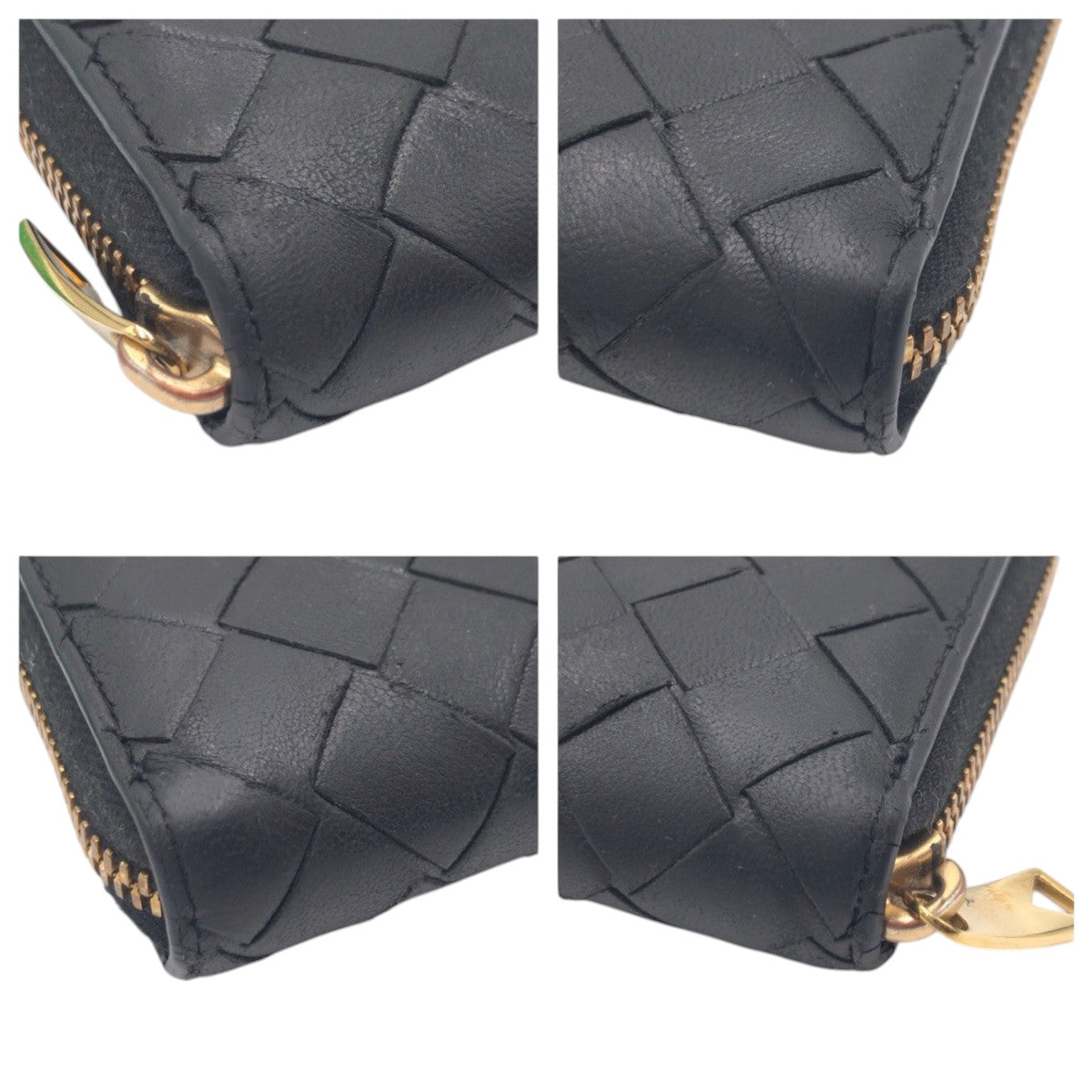 15661
BOTTEGAVENETA ボッテガヴェネタ イントレチャート ブラック レザー 長財布 ロングウォレット  メンズ ABP26