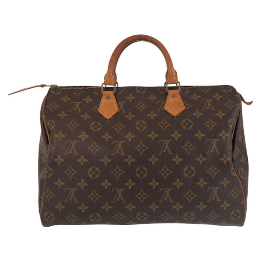 15666
LOUIS VUITTON ルイヴィトン モノグラム スピーディ35 ブラウン ゴールド金具 PVC / レザー M41524 ハンドバッグ ボストンバッグ  レディース