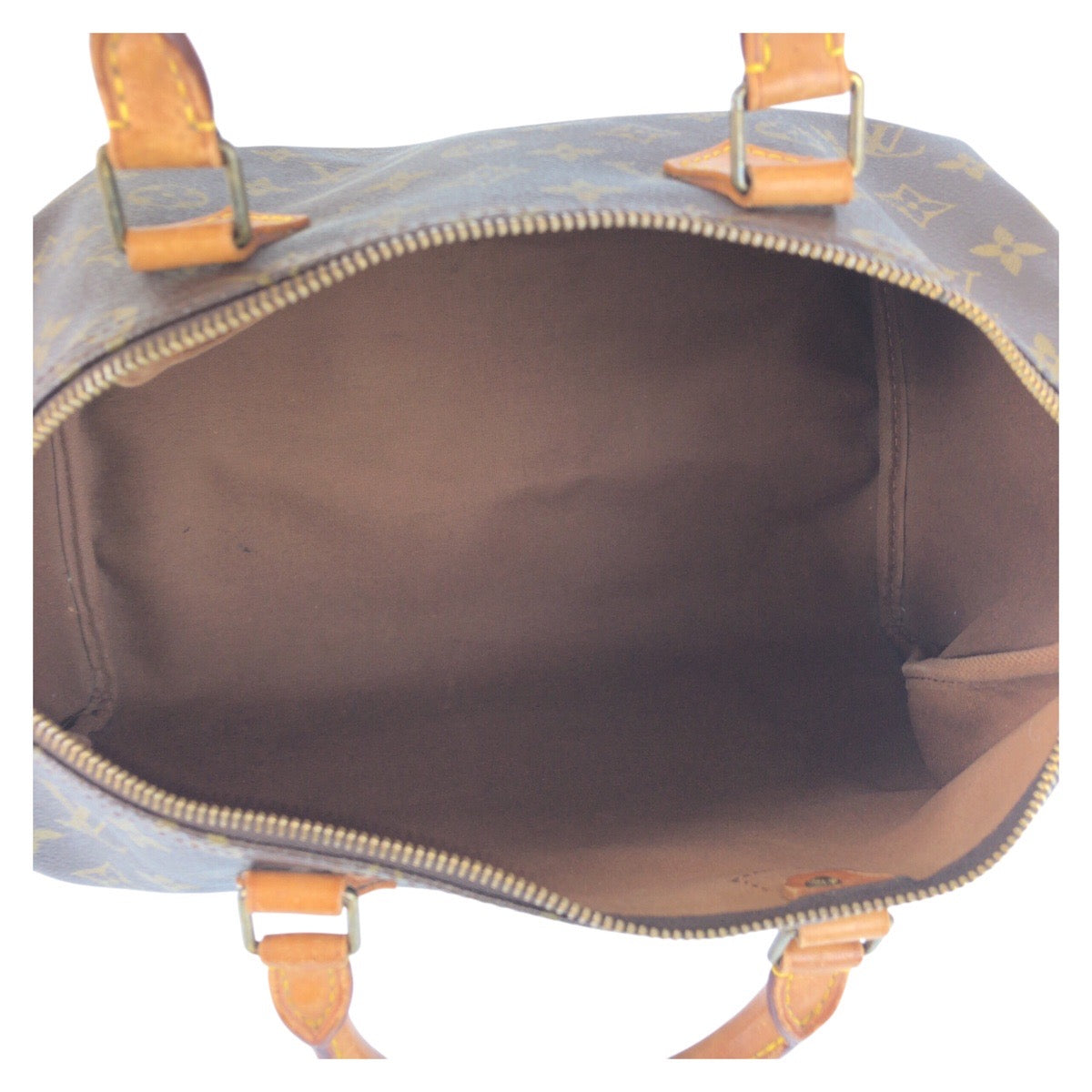 15666
LOUIS VUITTON ルイヴィトン モノグラム スピーディ35 ブラウン ゴールド金具 PVC / レザー M41524 ハンドバッグ ボストンバッグ  レディース