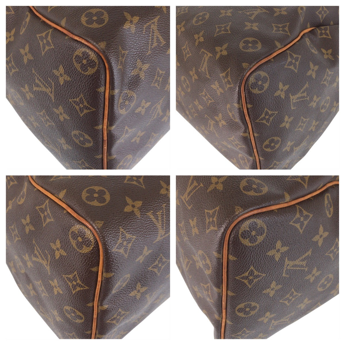 15666
LOUIS VUITTON ルイヴィトン モノグラム スピーディ35 ブラウン ゴールド金具 PVC / レザー M41524 ハンドバッグ ボストンバッグ  レディース