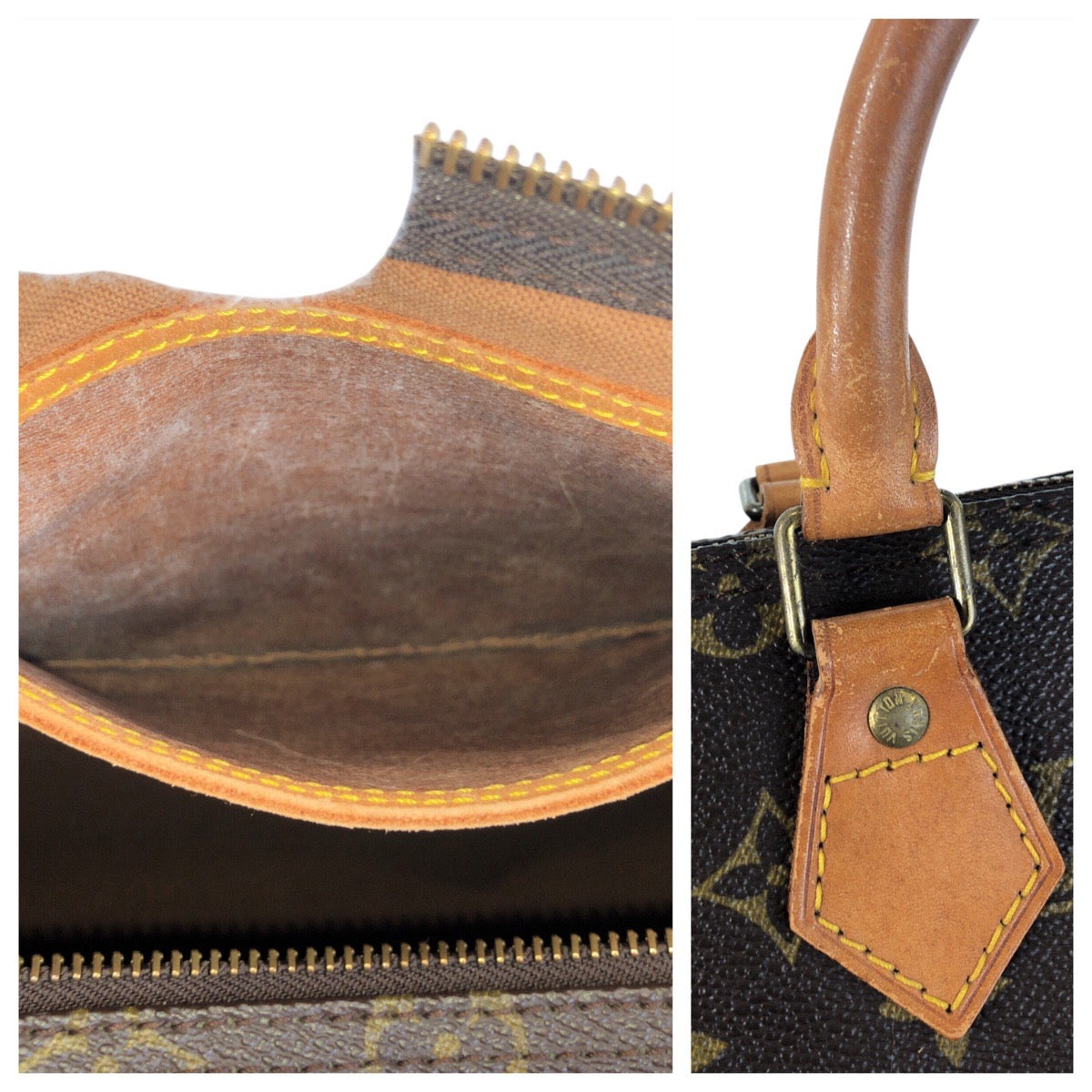 15666
LOUIS VUITTON ルイヴィトン モノグラム スピーディ35 ブラウン ゴールド金具 PVC / レザー M41524 ハンドバッグ ボストンバッグ  レディース