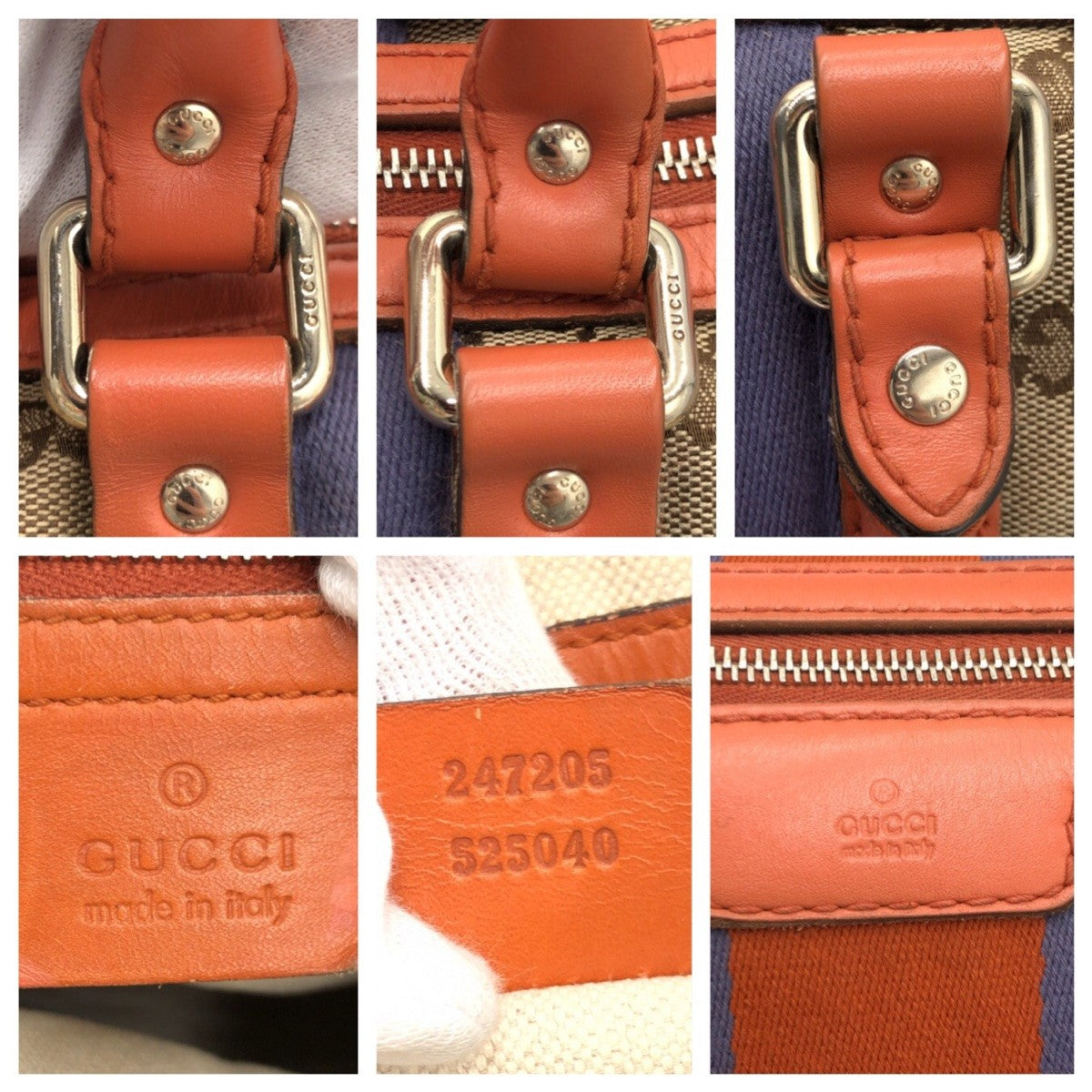 15669
GUCCI グッチ シェリーライン ブラウン オレンジ パープル GGキャンバス C967639 ボストンバッグ ミニボストンバッグ 2WAY  レディース