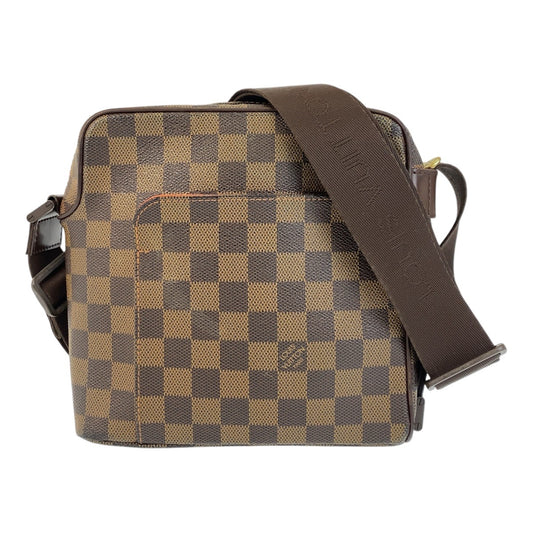 15679
LOUIS VUITTON ルイヴィトン ダミエ オラフ ブラウン ゴールド金具 PVC N41442 ショルダーバッグ ポシェット  レディース