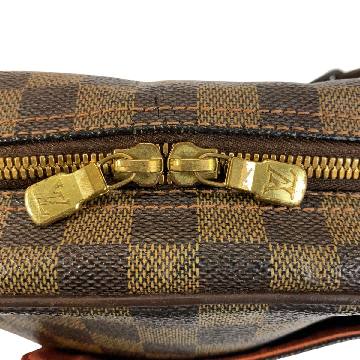 15679
LOUIS VUITTON ルイヴィトン ダミエ オラフ ブラウン ゴールド金具 PVC N41442 ショルダーバッグ ポシェット  レディース