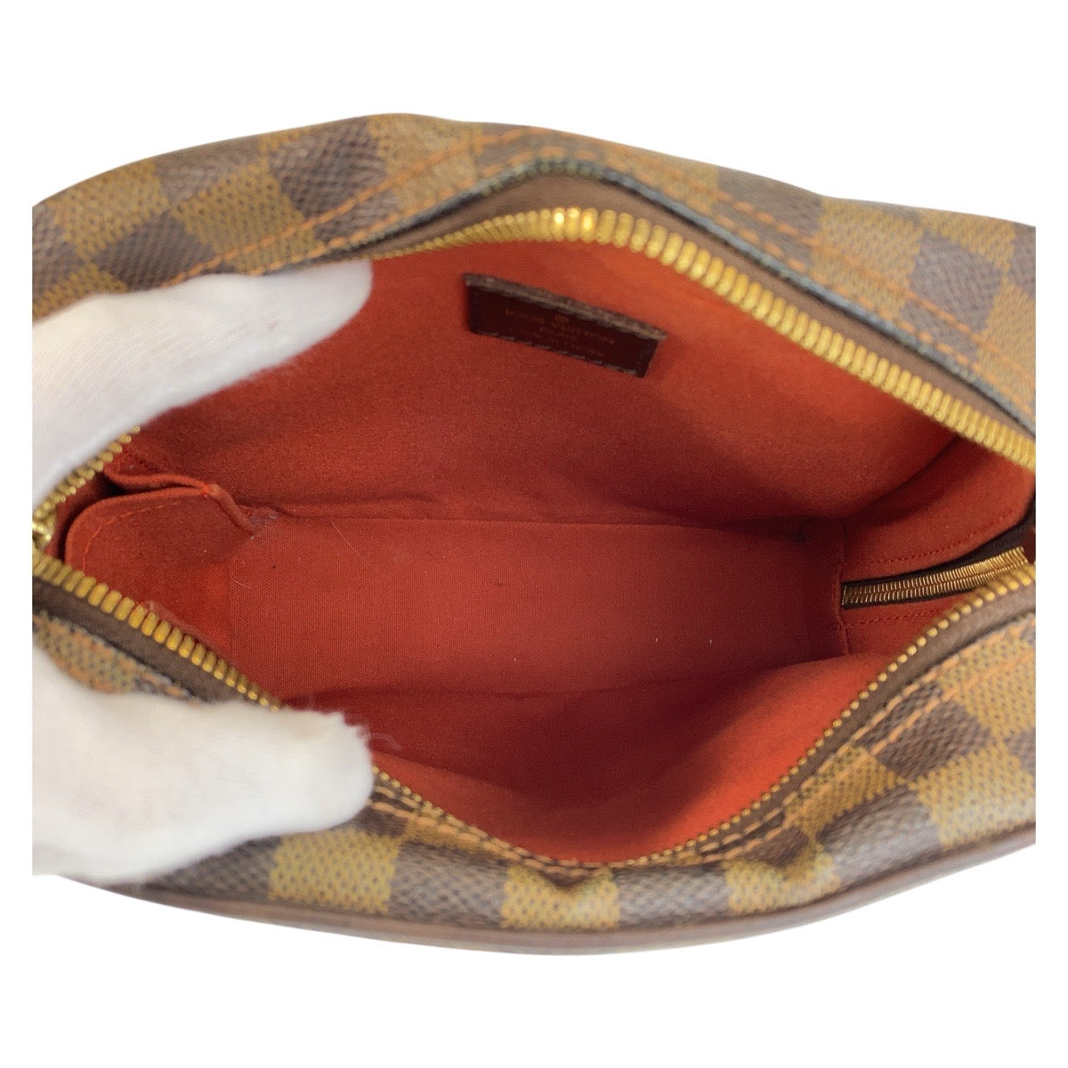 15679
LOUIS VUITTON ルイヴィトン ダミエ オラフ ブラウン ゴールド金具 PVC N41442 ショルダーバッグ ポシェット  レディース