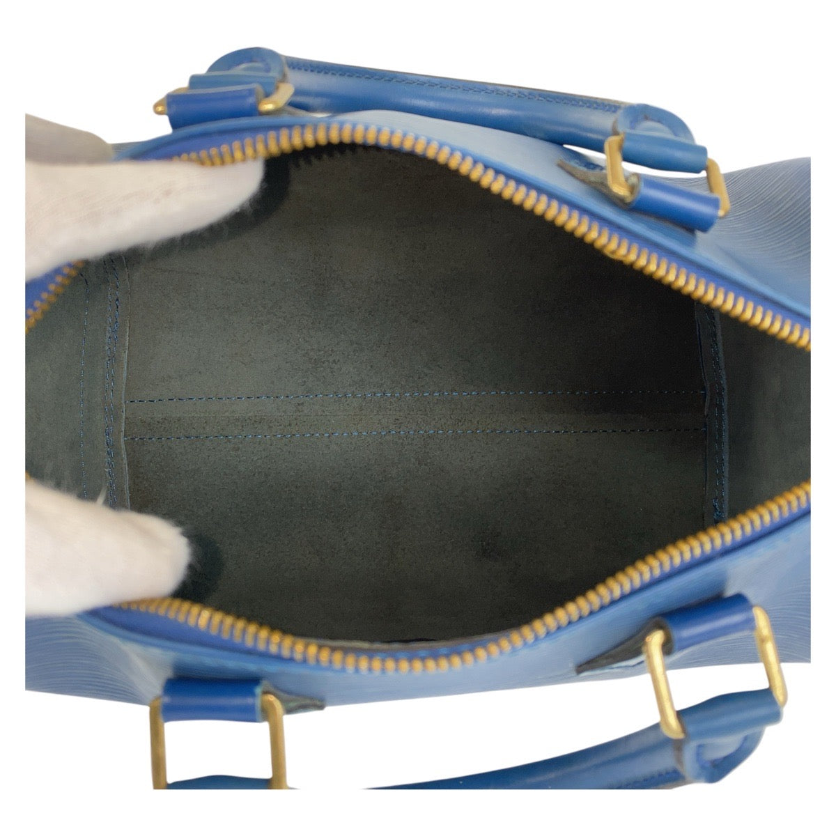 15680
LOUIS VUITTON ルイヴィトン エピ スピーディ25 ブルー ゴールド金具 レザー M43015 ハンドバッグ ボストンバッグ  レディース