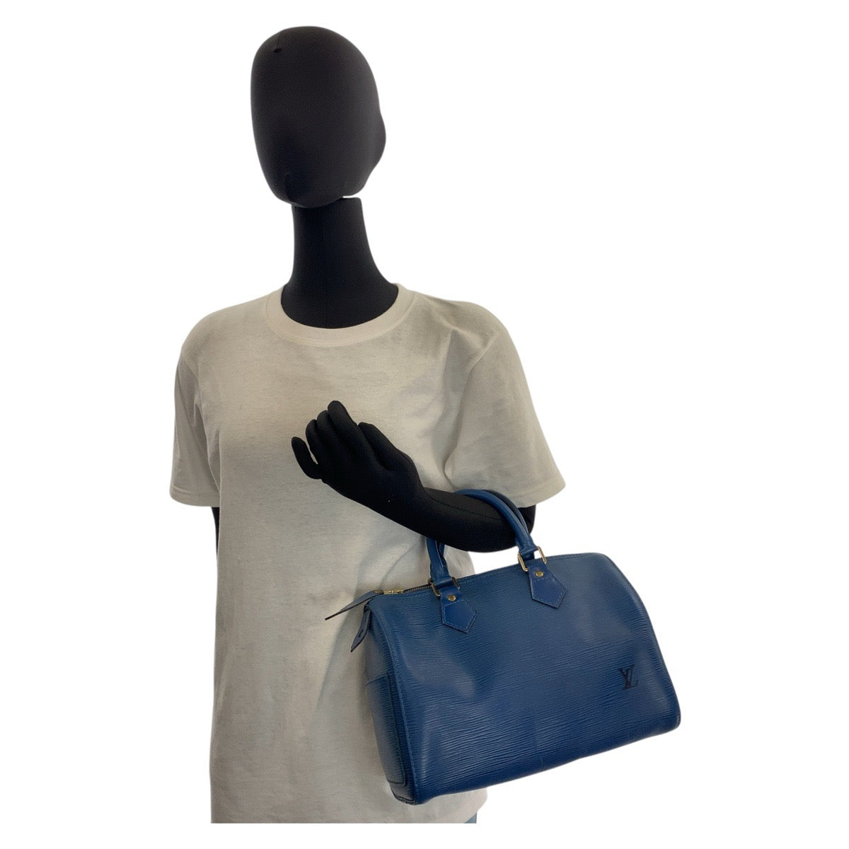 15680
LOUIS VUITTON ルイヴィトン エピ スピーディ25 ブルー ゴールド金具 レザー M43015 ハンドバッグ ボストンバッグ  レディース
