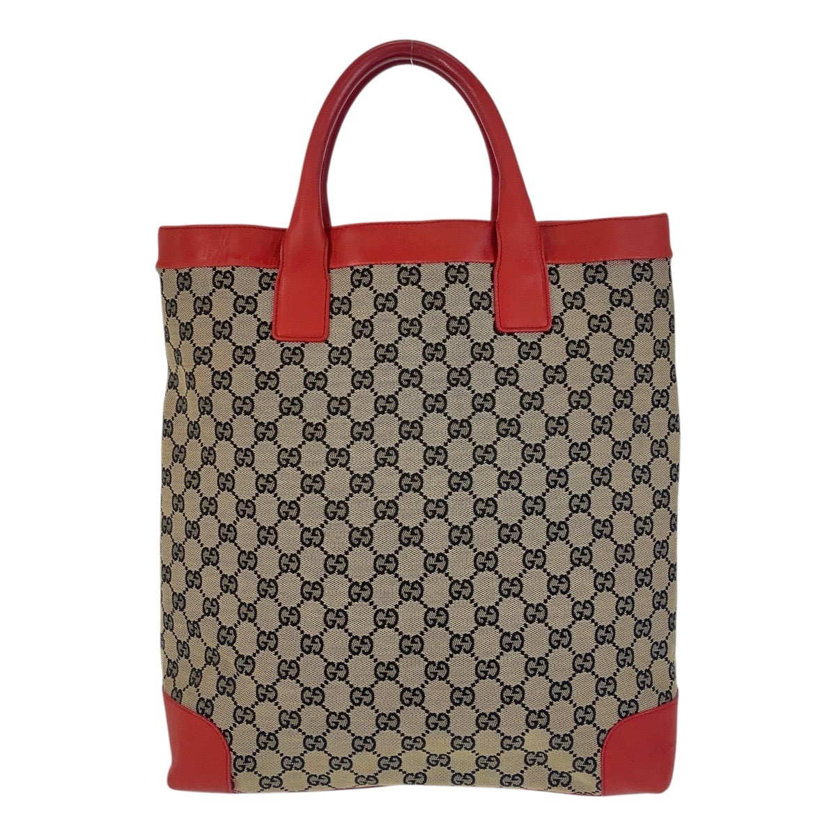 15683
GUCCI グッチ ベージュ レッド GGキャンバス / レザー 002 1121 トートバッグ  レディース
