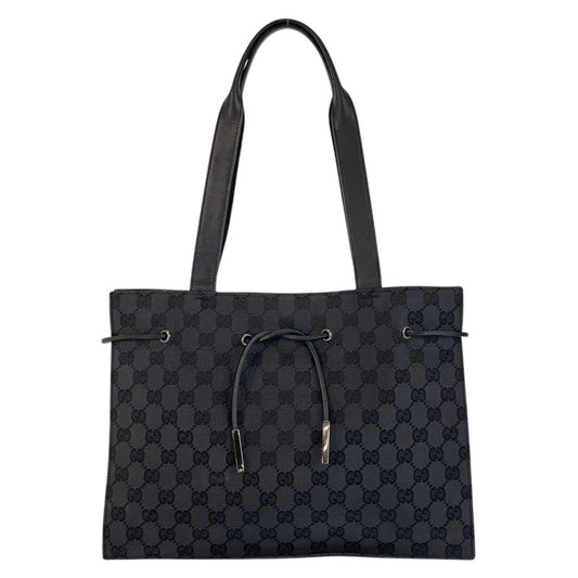 15684
GUCCI グッチ ブラック 黒 シルバー金具 GGキャンバス / レザー 002 1053 トートバッグ ショルダーバッグ  レディース ABP30