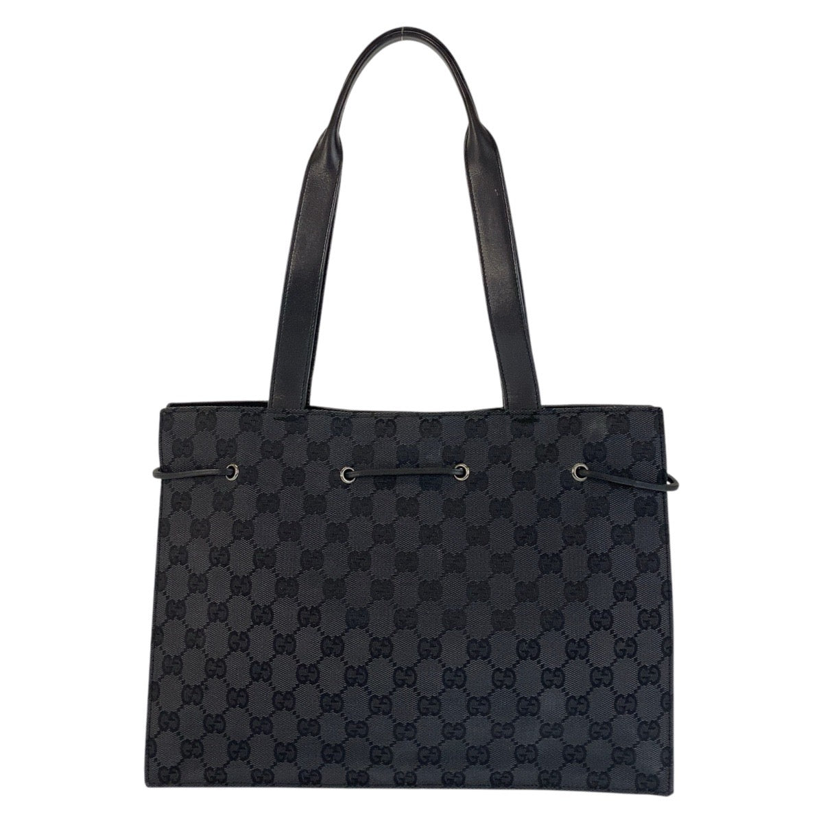 15684
GUCCI グッチ ブラック 黒 シルバー金具 GGキャンバス / レザー 002 1053 トートバッグ ショルダーバッグ  レディース ABP30