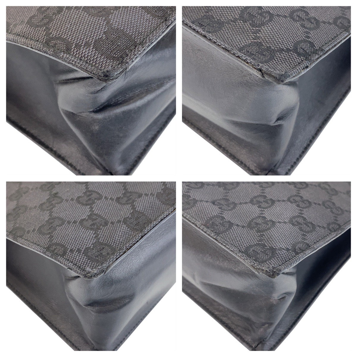 15684
GUCCI グッチ ブラック 黒 シルバー金具 GGキャンバス / レザー 002 1053 トートバッグ ショルダーバッグ  レディース ABP30