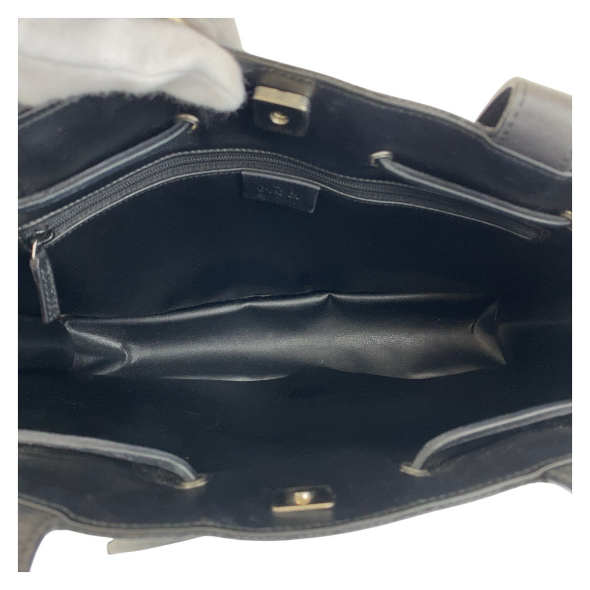 15684
GUCCI グッチ ブラック 黒 シルバー金具 GGキャンバス / レザー 002 1053 トートバッグ ショルダーバッグ  レディース ABP30