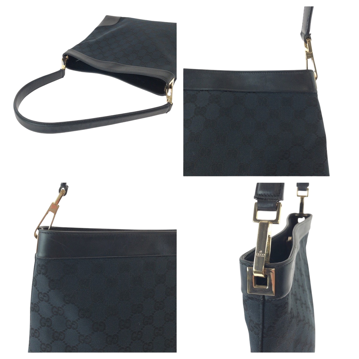 15685
GUCCI グッチ ブラック シルバー金具 GGキャンバス 001 4231 ショルダーバッグ ハンドバッグ  レディース