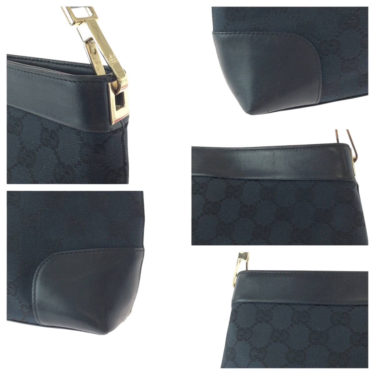 15685
GUCCI グッチ ブラック シルバー金具 GGキャンバス 001 4231 ショルダーバッグ ハンドバッグ  レディース