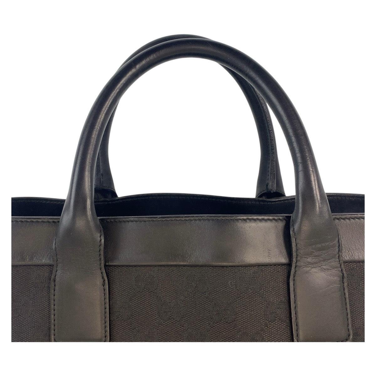 15686
GUCCI グッチ ブラック 黒 GGキャンバス / レザー 002 1121 トートバッグ  レディース AB20