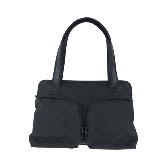 15687
GUCCI グッチ ブラック シルバー金具 ナイロン / レザー 001 3705 トートバッグ ハンドバッグ ショルダーバッグ  レディース