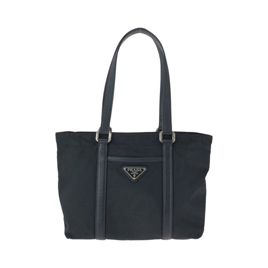 15689
PRADA プラダ テスート 三角ロゴプレート ブラック シルバー金具 ナイロン BR2288 ハンドバッグ トートバッグ  レディース AB22