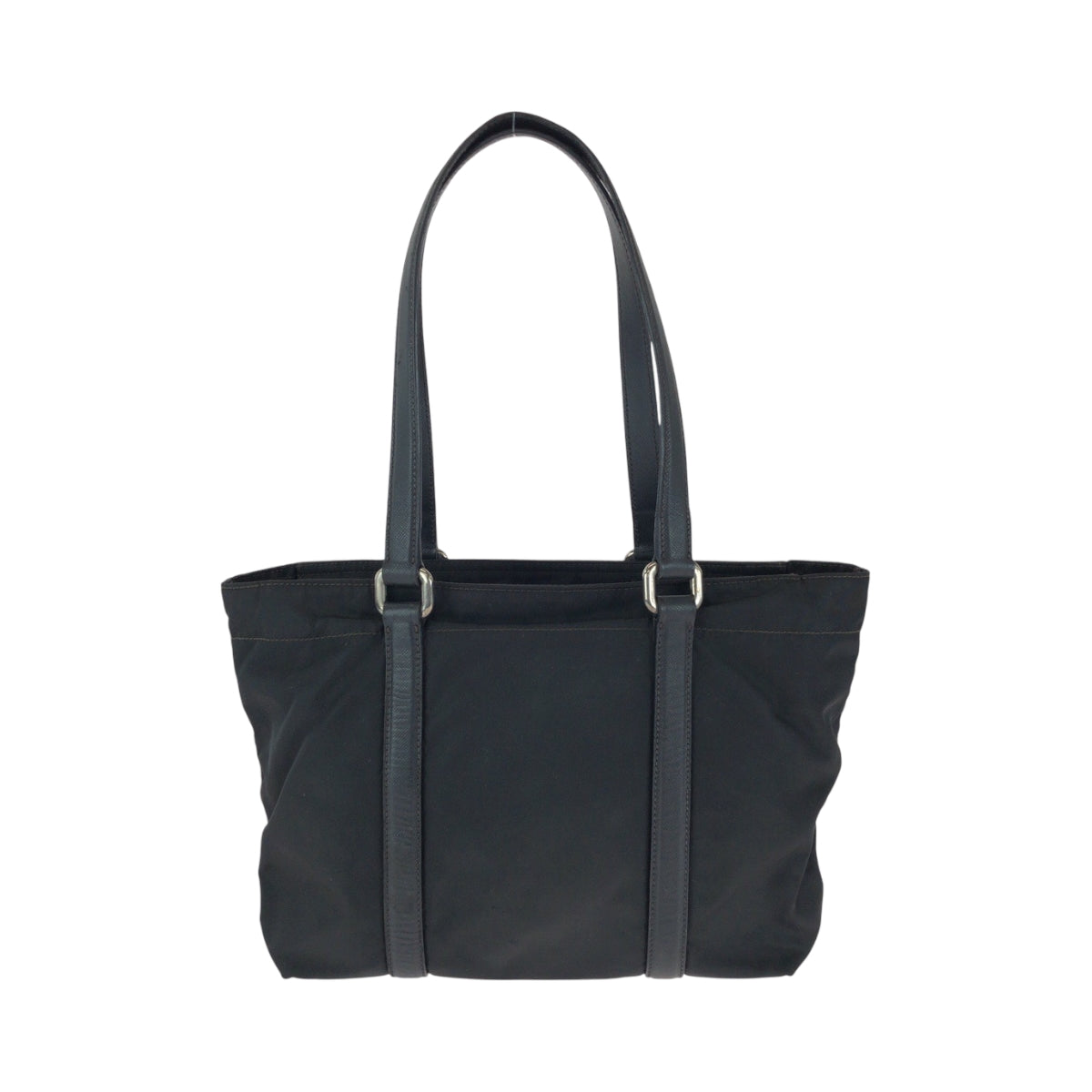 15689
PRADA プラダ テスート 三角ロゴプレート ブラック シルバー金具 ナイロン BR2288 ハンドバッグ トートバッグ  レディース AB22