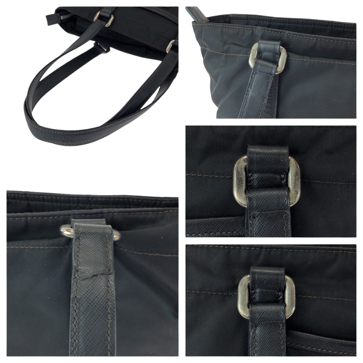 15689
PRADA プラダ テスート 三角ロゴプレート ブラック シルバー金具 ナイロン BR2288 ハンドバッグ トートバッグ  レディース AB22