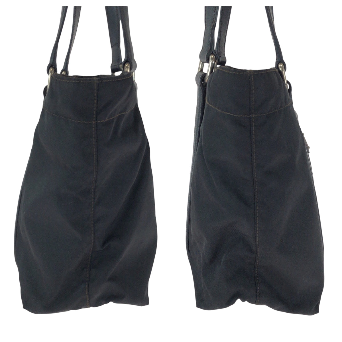15689
PRADA プラダ テスート 三角ロゴプレート ブラック シルバー金具 ナイロン BR2288 ハンドバッグ トートバッグ  レディース AB22