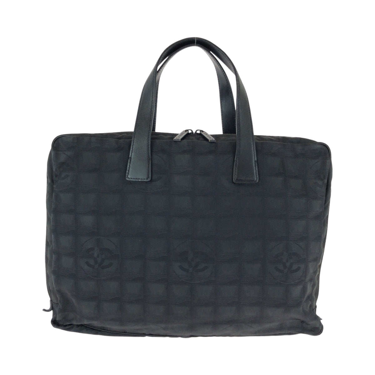 15690
CHANEL シャネル ニュートラベルライン ココマーク ブラック 黒 シルバー金具 ナイロン A15974 ビジネスバッグ ハンドバッグ  レディース AB22