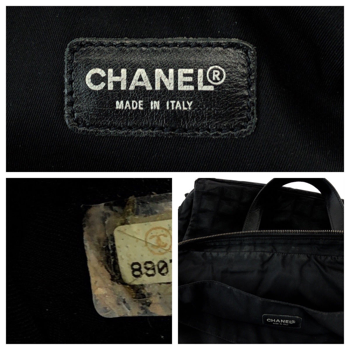 15690
CHANEL シャネル ニュートラベルライン ココマーク ブラック 黒 シルバー金具 ナイロン A15974 ビジネスバッグ ハンドバッグ  レディース AB22