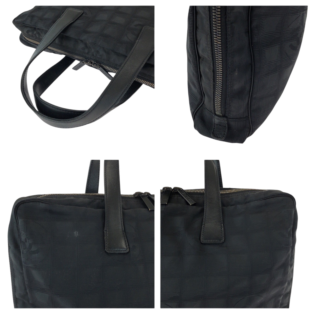 15690
CHANEL シャネル ニュートラベルライン ココマーク ブラック 黒 シルバー金具 ナイロン A15974 ビジネスバッグ ハンドバッグ  レディース AB22