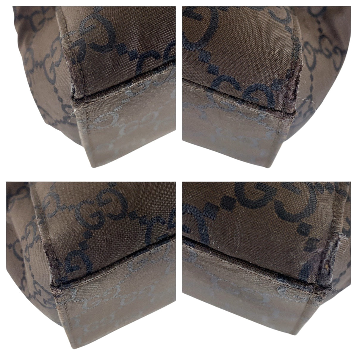 15693
GUCCI グッチ バンブー ブラウン ブラック シルバー金具 GGキャンバス 002 1010 トートバッグ ハンドバッグ  レディース