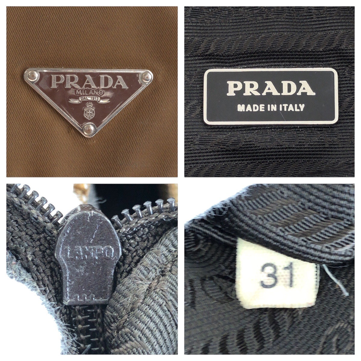 15695
PRADA プラダ テスート 三角ロゴプレート ブラウン シルバー金具 ナイロン 斜め掛け メッセンジャーバッグ 男女兼用  レディース