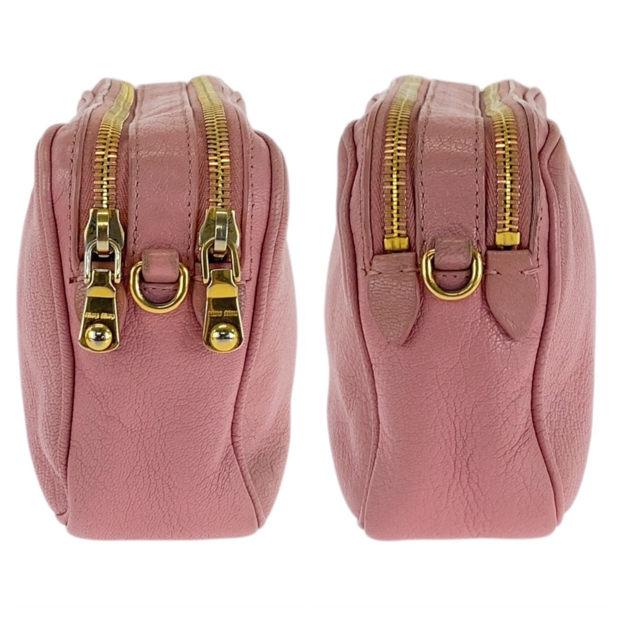 15696
MIUMIU ミュウミュウ マドラス ピンク ブラック 黒 ゴールド金具 レザー ショルダーバッグ クラッチバッグ  レディース