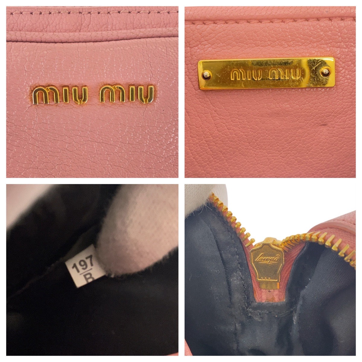 15696
MIUMIU ミュウミュウ マドラス ピンク ブラック 黒 ゴールド金具 レザー ショルダーバッグ クラッチバッグ  レディース