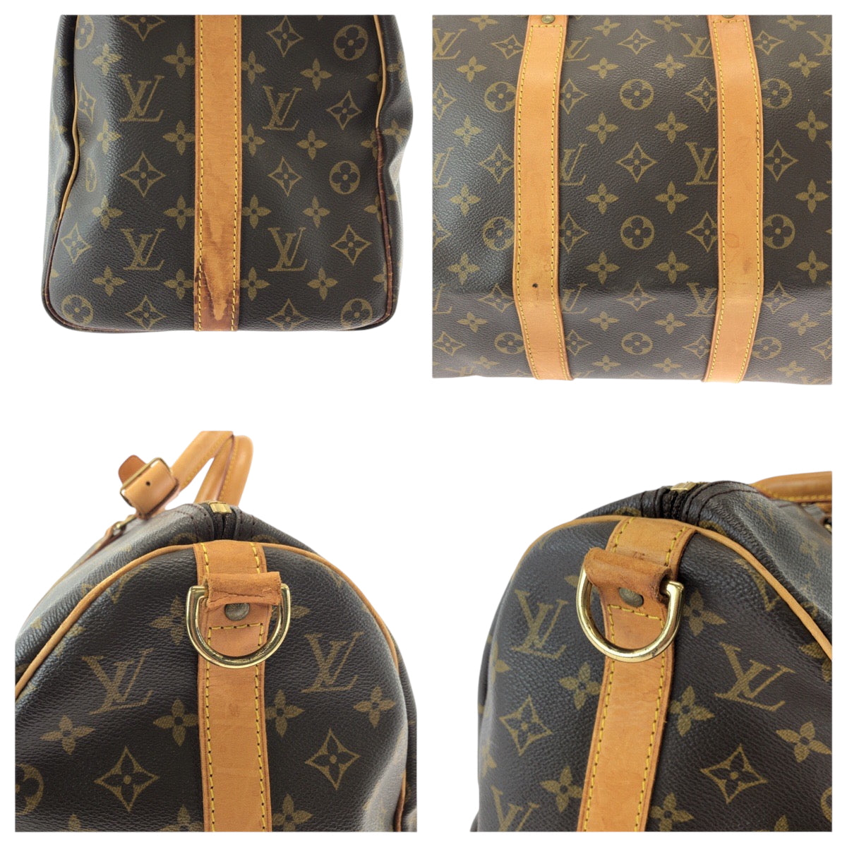 15697
LOUIS VUITTON ルイヴィトン モノグラム キーポル45 バンドリエール 男女兼用 ブラウン ゴールド金具 PVC M41428 ショルダーバッグ ボストンバッグ 2way  レディース